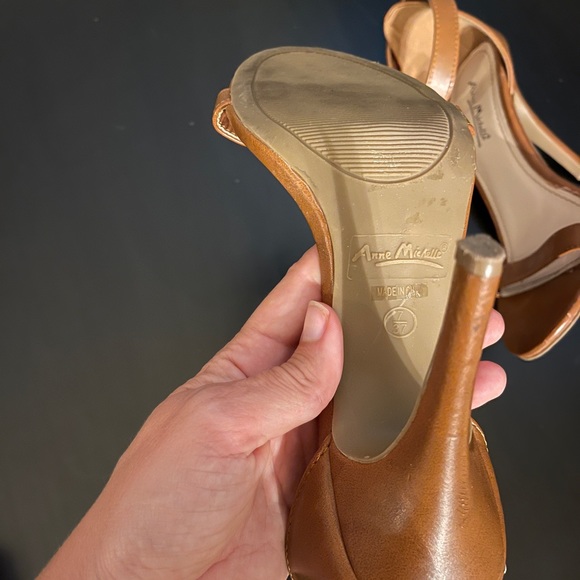 Camel Strap Ankle Pumps High Heels - Picture 6 of 9